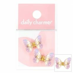 1688 Fluttering Butterfly Resin Charm / Iridescent Pink