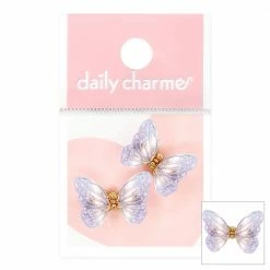 1688 Fluttering Butterfly Resin Charm / Iridescent Purple Nail Art