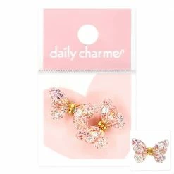 1688 Fluttering Butterfly Resin Charm / Glittery Pink