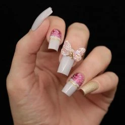 1688 Fluttering Butterfly Resin Charm / Glittery Pink