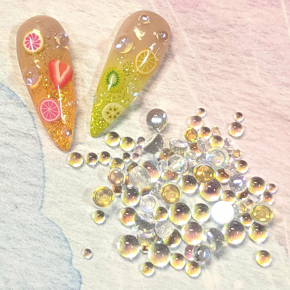 1688 - MeiCaiLin Nail Art Dreamy Bubbles Iridescent Flatback Beads / Clear 3 1688 - MeiCaiLin Nail Art Dreamy Bubbles Iridescent Flatback Beads / Clear