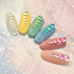 1688 - MeiCaiLin Nail Art Dreamy Bubbles Iridescent Flatback Beads / Blue