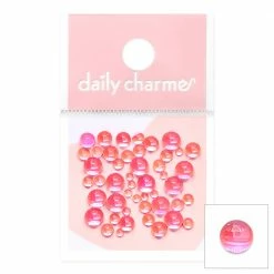 1688 - MeiCaiLin Nail Art Dreamy Bubbles Iridescent Flatback Beads / Pink