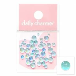 1688 - MeiCaiLin Nail Art Dreamy Bubbles Iridescent Flatback Beads / Blue