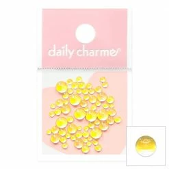 1688 - MeiCaiLin Dreamy Bubbles Iridescent Flatback Beads / Yellow