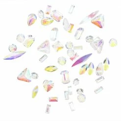 1688 Nail Art Dreamy AB Transparent Pointed Resin Crystal Gems Mix / Clear