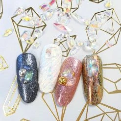 1688 Nail Art Dreamy AB Transparent Pointed Resin Crystal Gems Mix / Clear