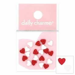 1688 New Arrivals Lovely Heart Resin Cabochons Mix / Red & White