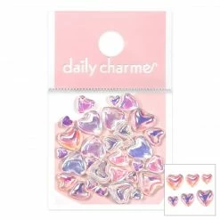 1688 - MeiCaiLin Iridescent Bubble Hearts Mix / Clear AB & White