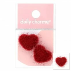 1688 Fuzzy Heart Magnetic Charm / Red New Arrivals