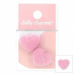 1688 Fuzzy Heart Magnetic Charm / Pink New Arrivals