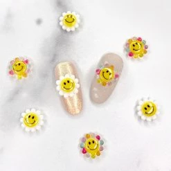 1688 - ShuYing Kawaii Resin Cabochon / Smiley Daisy / Rainbow New Arrivals