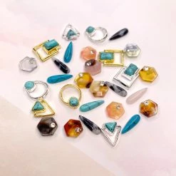1688 - MeiCaiLin Nail Gems Set / Raindrop Stone Resin