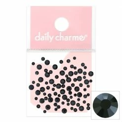 John F Allen & Son Charme Crystal Round Flatback Rhinestone / Jet Black Nail Art