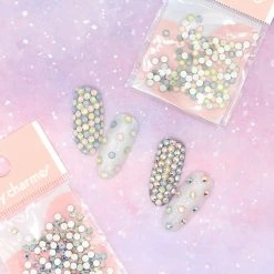 John F Allen & Son Charme Crystal Round Flatback Rhinestone / AB Opal Mix