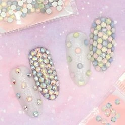 John F Allen & Son Charme Crystal Round Flatback Rhinestone / Pastel Opal Mix