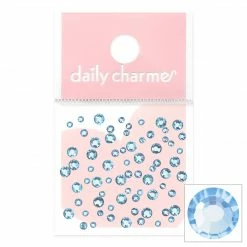 John F Allen & Son New Arrivals Charme Crystal Round Flatback Rhinestone / Aquamarine