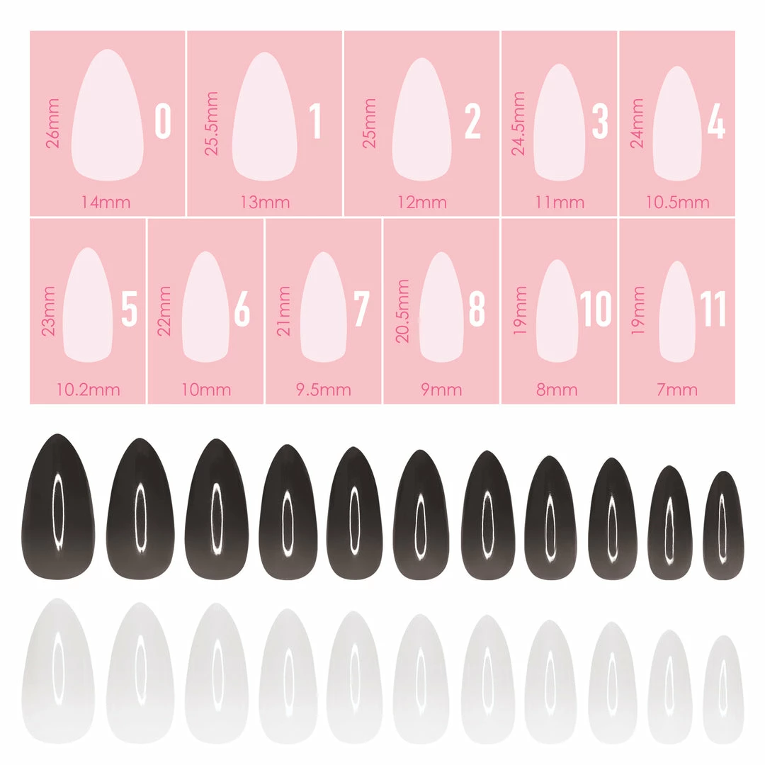 Nadeco Charme Gel Extension Tips / Almond / Medium / B+W 2 Nadeco Charme Gel Extension Tips / Almond / Medium / B+W