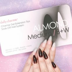 Nadeco Charme Gel Extension Tips / Almond / Medium / B+W 5 Nadeco Charme Gel Extension Tips / Almond / Medium / B+W