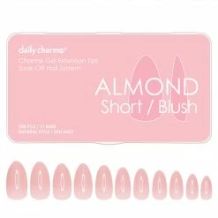 Nadeco Charme Gel Extension Tips / Almond / Short / Blush Nail Tips