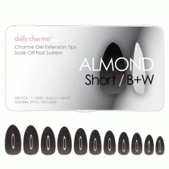 Nadeco Charme Gel Extension Tips / Almond / Short / B+W New Arrivals