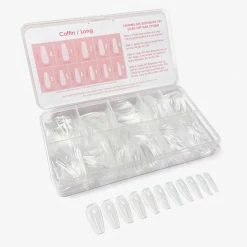Nadeco Best Sellers Charme Gel Extension Tips / Coffin / Long / Clear