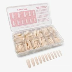 Nadeco Charme Gel Extension Tips / Coffin / Long / Ivory Nail Tips