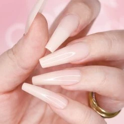 Nadeco Charme Gel Extension Tips / Coffin / Long / Ivory Nail Tips