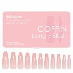 Nadeco Charme Gel Extension Tips / Coffin / Long / Blush Best Sellers