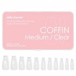 Nadeco Charme Gel Extension Tips / Coffin / Medium / Clear