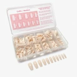 Nadeco Charme Gel Extension Tips / Coffin / Medium / Ivory Nail Tips
