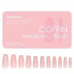 Nadeco Charme Gel Extension Tips / Coffin / Medium / Blush
