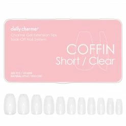 Nadeco Charme Gel Extension Tips / Coffin / Short / Clear Nail Tips