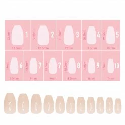 Nadeco Charme Gel Extension Tips / Coffin / Short / Ivory Nail Tips