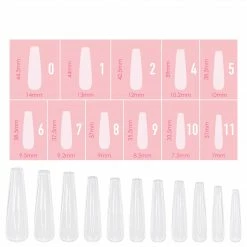 Nadeco Charme Gel Extension Tips / Coffin / Extra Long / Clear
