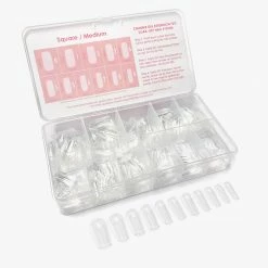 Nadeco Charme Gel Extension Tips / Square / Medium / Clear Nail Tips 7 Nadeco Charme Gel Extension Tips / Square / Medium / Clear Nail Tips