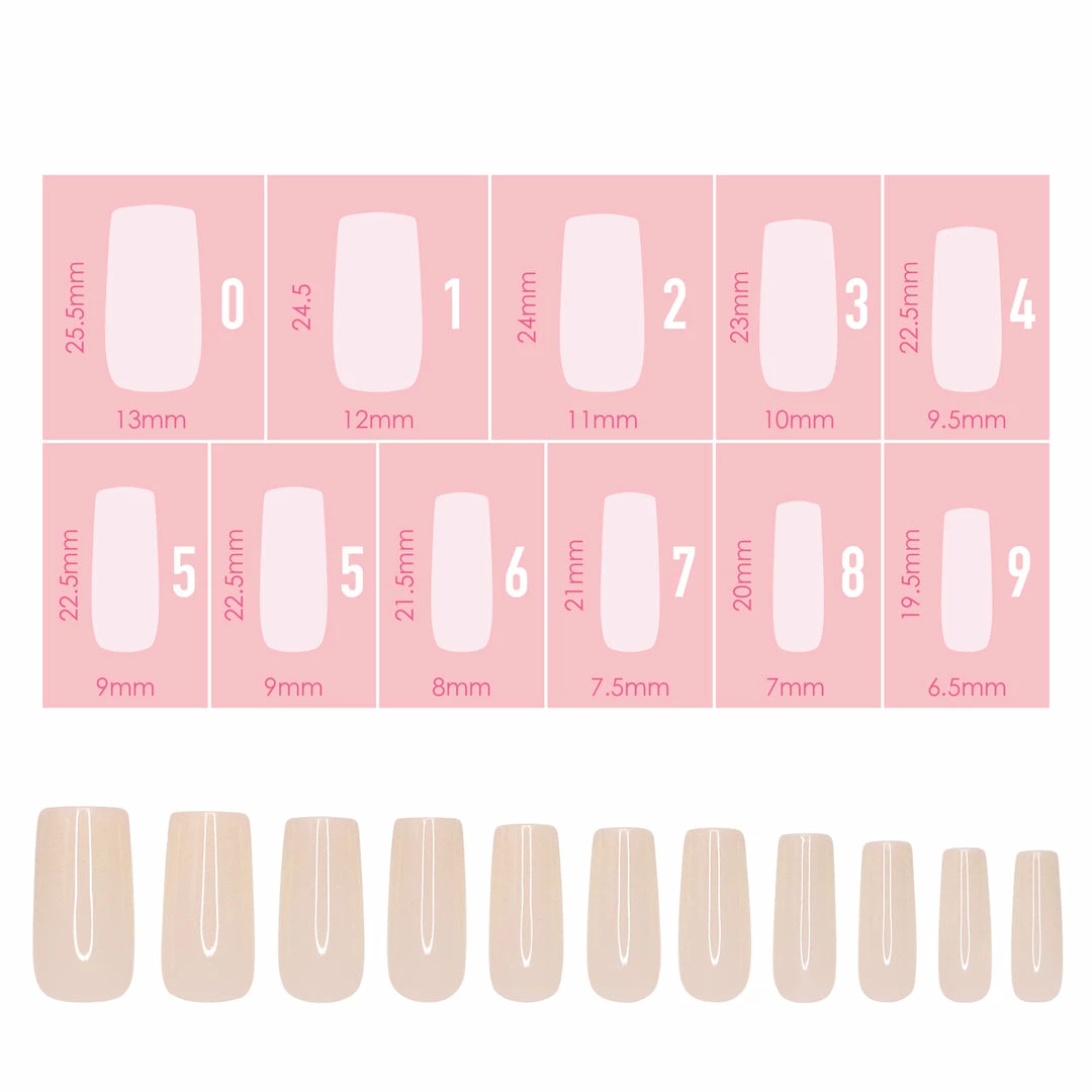 Nadeco Charme Gel Extension Tips / Square / Medium / Ivory 2 Nadeco Charme Gel Extension Tips / Square / Medium / Ivory