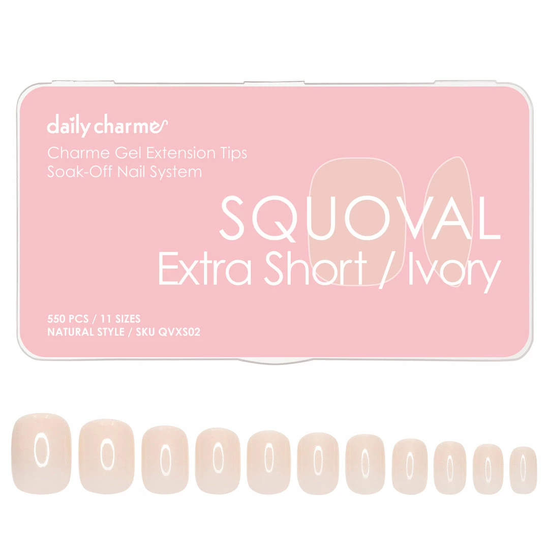 Nadeco Charme Gel Extension Tips / Squoval / Extra Short / Ivory 1 Nadeco Charme Gel Extension Tips / Squoval / Extra Short / Ivory