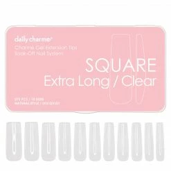 Nadeco Charme Gel Extension Tips / Square / Extra Long / Clear Nail Tips