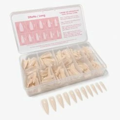 Nadeco Charme Gel Extension Tips / Stiletto / Long / Ivory Nail Tips