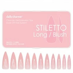 Nadeco Charme Gel Extension Tips / Stiletto / Long / Blush