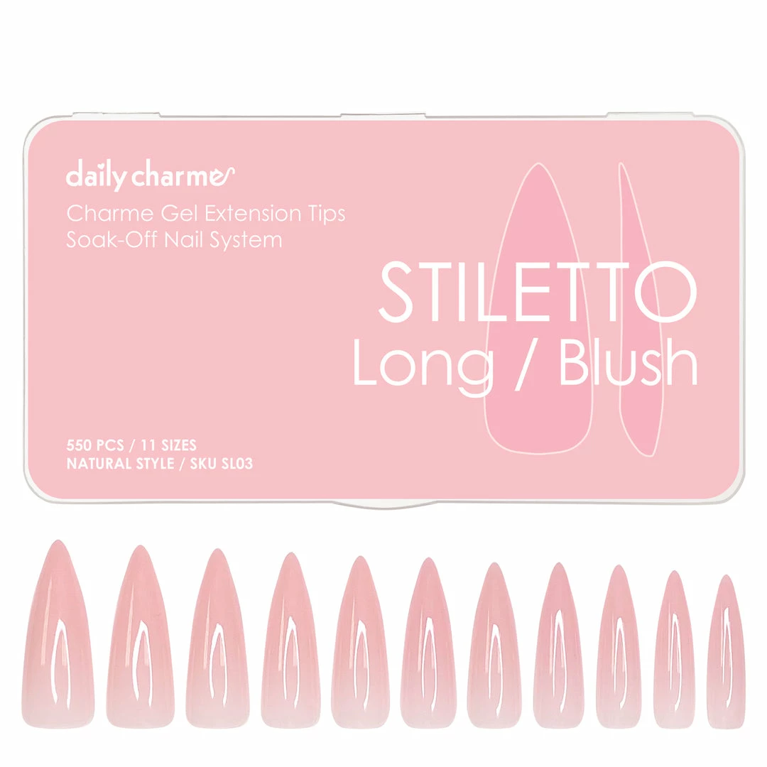 Nadeco Charme Gel Extension Tips / Stiletto / Long / Blush 1 Nadeco Charme Gel Extension Tips / Stiletto / Long / Blush