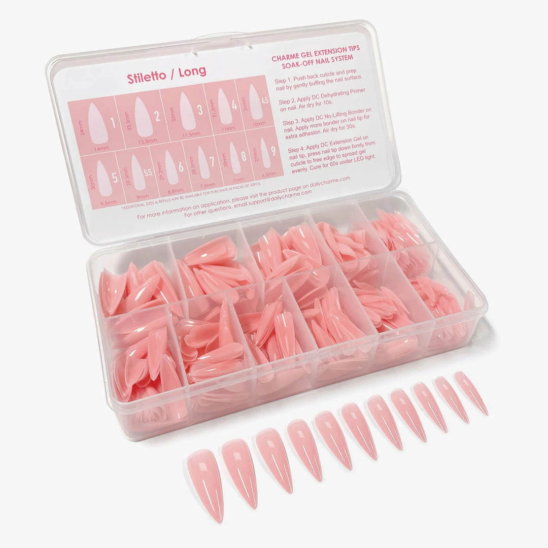 Nadeco Charme Gel Extension Tips / Stiletto / Long / Blush 3 Nadeco Charme Gel Extension Tips / Stiletto / Long / Blush