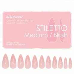 Nadeco Nail Tips Charme Gel Extension Tips / Stiletto / Medium / Blush