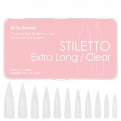 Nadeco Charme Gel Extension Tips / Stiletto / Extra Long / Clear Best Sellers