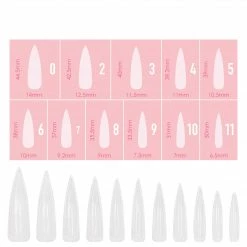 Nadeco Charme Gel Extension Tips / Stiletto / Extra Long / Clear Best Sellers