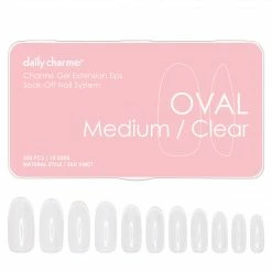 Nadeco Charme Gel Extension Tips / Oval / Medium / Clear