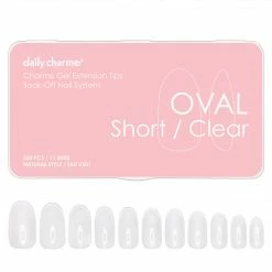Nadeco Nail Tips Charme Gel Extension Tips / Oval / Short / Clear