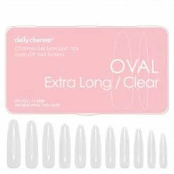 Nadeco Charme Gel Extension Tips / Oval / Extra Long / Clear