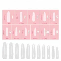 Nadeco Charme Gel Extension Tips / Oval / Extra Long / Clear